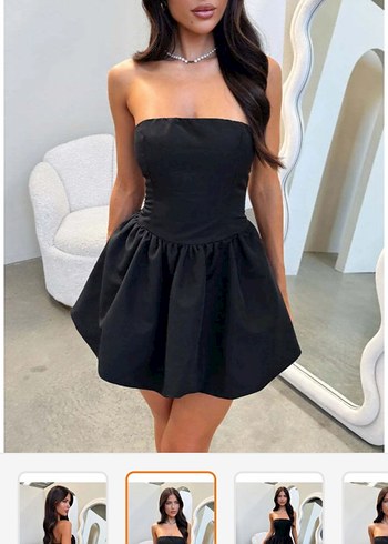 Trendyol & Milla Siyah Straplez Mini Elbise