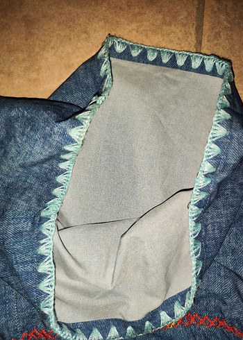 Nakışlı Bel Bantlı Kot penti deniz Şortu S - Görsel 6