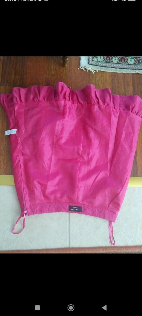 Fırfırlı fuşya pembe Mini Etek - Görsel 2