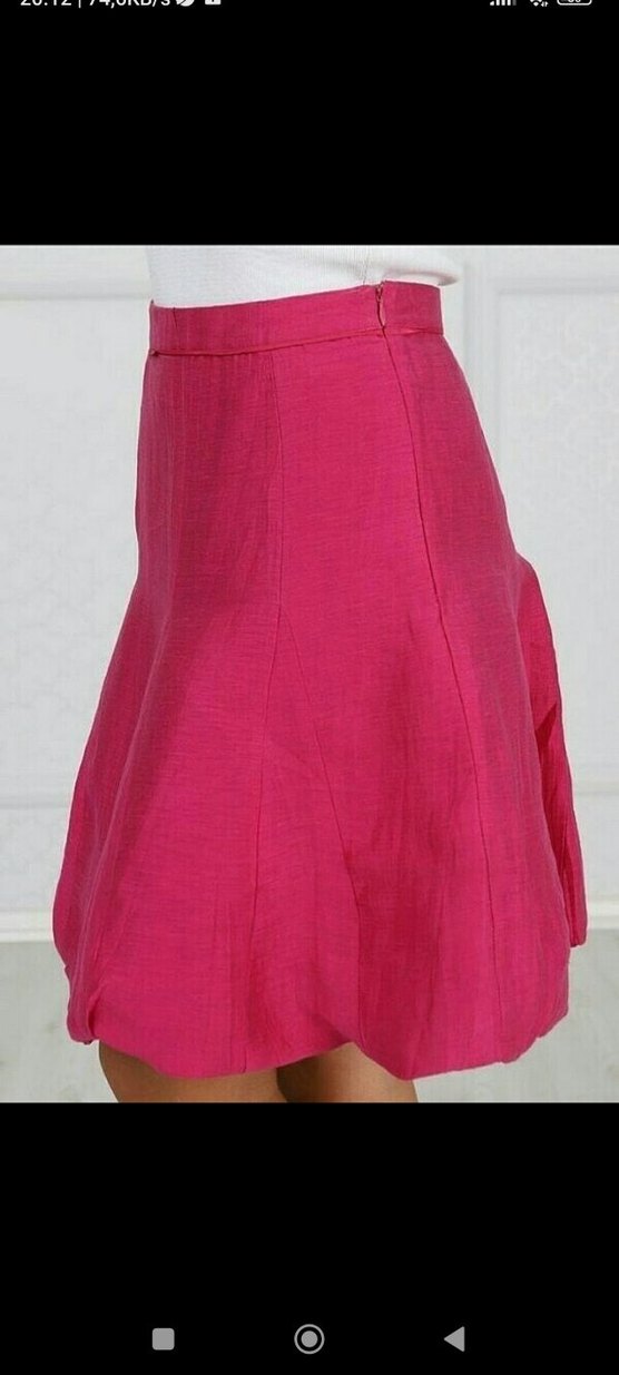 Fırfırlı fuşya pembe Mini Etek - Görsel 4