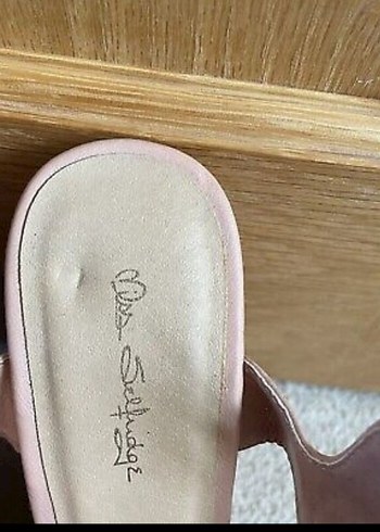 Pudra pembe Dolgu Topuk sandalet miss selfridge 38 - Görsel 5