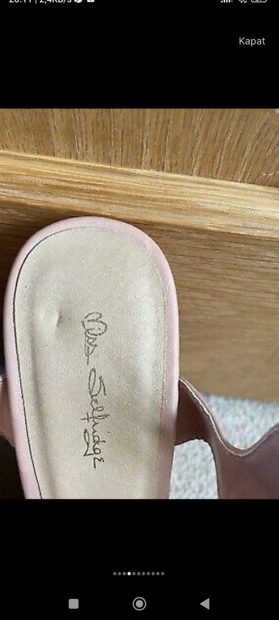 Pudra pembe Dolgu Topuk sandalet miss selfridge 38 - Görsel 5