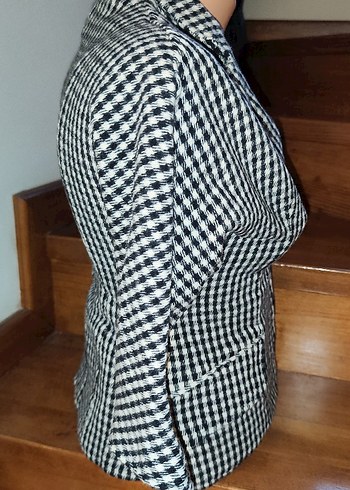 Vintage vakko yün Ekose Kadın Blazer - Görsel 2