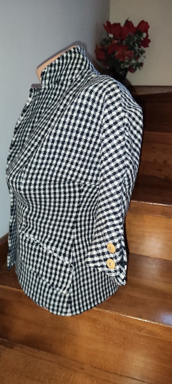 Vintage vakko yün Ekose Kadın Blazer - Görsel 3