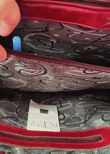 Esta rubon Parlak Kırmızı Deri Kadın Çanta - Görsel 8