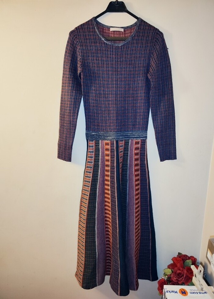 Stefanel Yün elbise otantik stil - Görsel 5