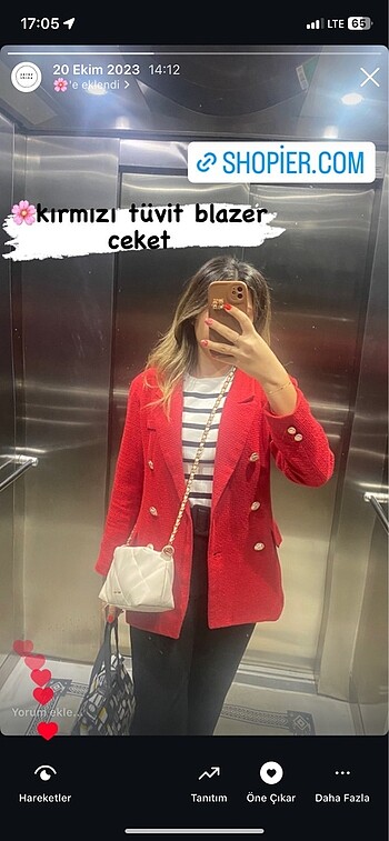 m Beden kırmızı Renk Tüvit blazer