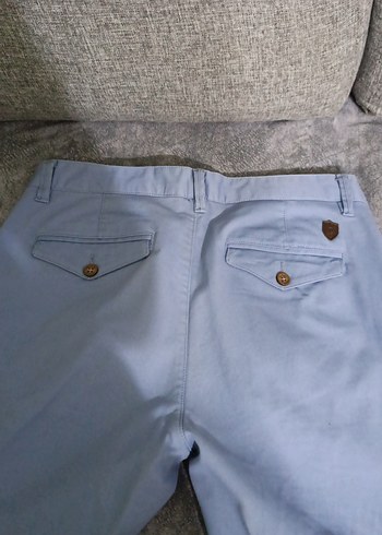 Düğmeli Gri Denim Erkek Pantolon - Görsel 3