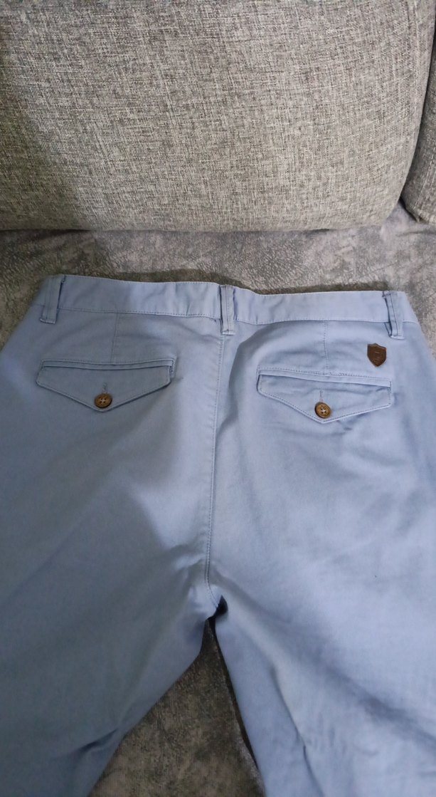 Düğmeli Gri Denim Erkek Pantolon - Görsel 3