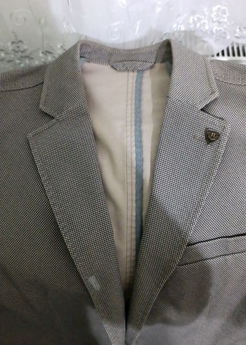 Bej Düğmeli Erkek Takım Elbise Ceketi - Görsel 2