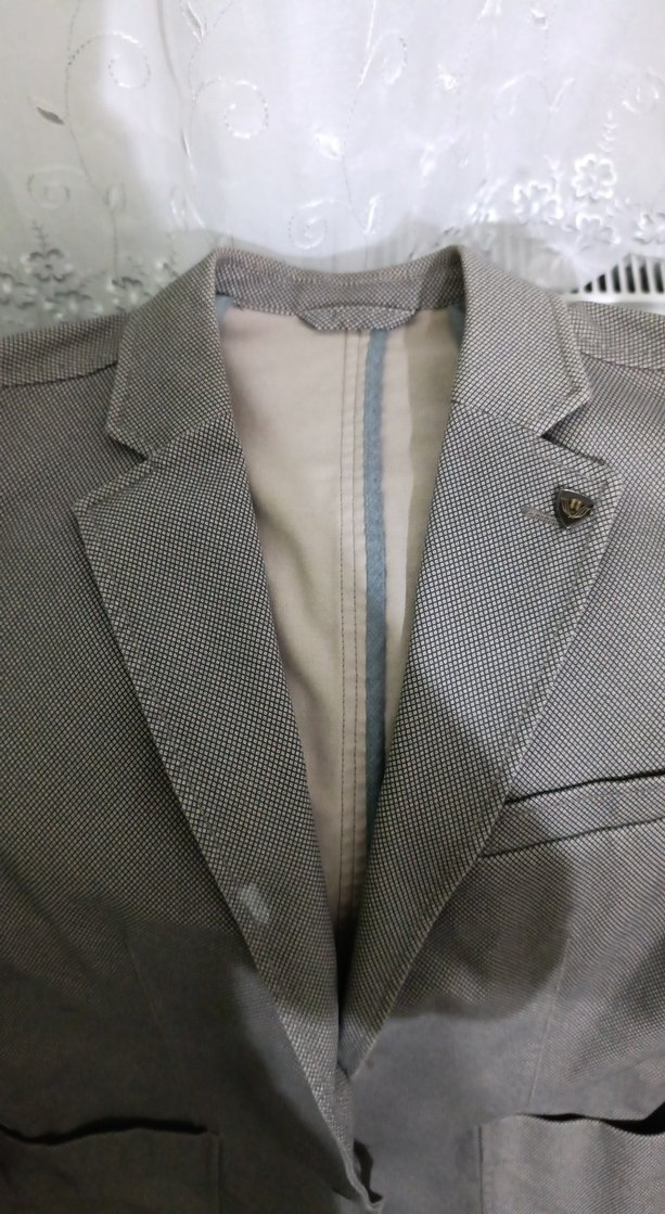 Bej Düğmeli Erkek Takım Elbise Ceketi - Görsel 2