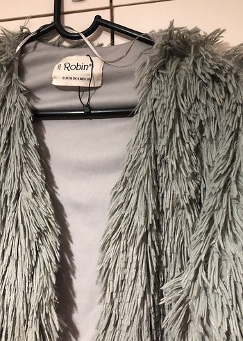 Gri Kadın Suni Kürk Ceket - Görsel 4