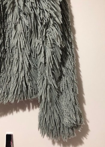 Gri Kadın Suni Kürk Ceket - Görsel 3