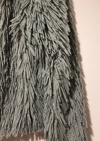 Gri Kadın Suni Kürk Ceket - Görsel 2