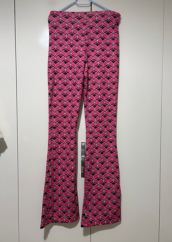 Trendyol & Milla Pembe Siyah Geometrik Desenli Retro Tayt