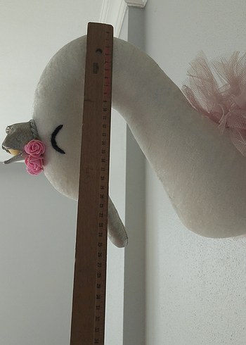 Pembe Peluş Kuğu Duvar Süsü - Görsel 6