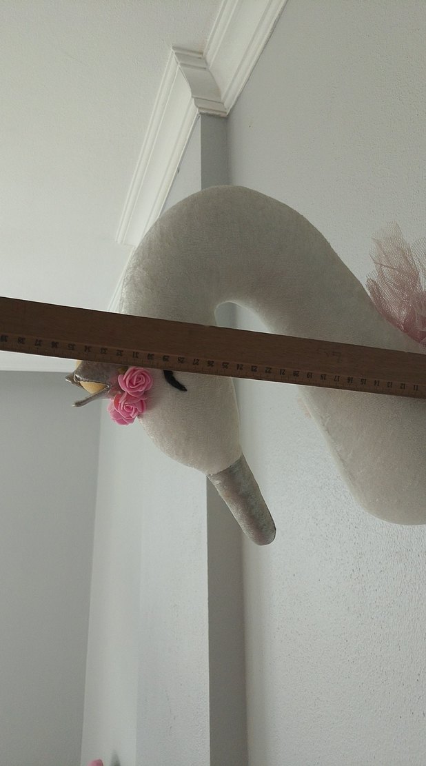 Pembe Peluş Kuğu Duvar Süsü - Görsel 4