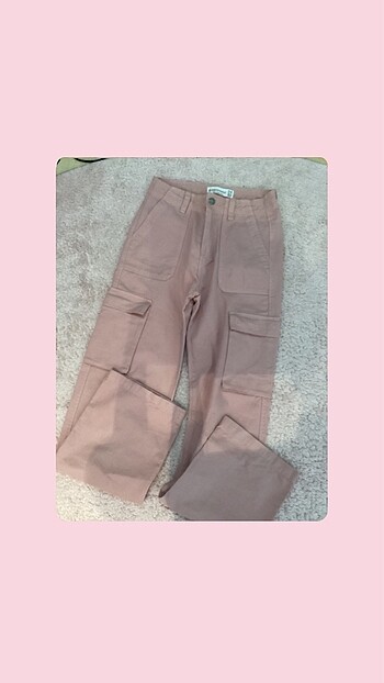 Stradivarius Stradivarius pembe kargo pantolon