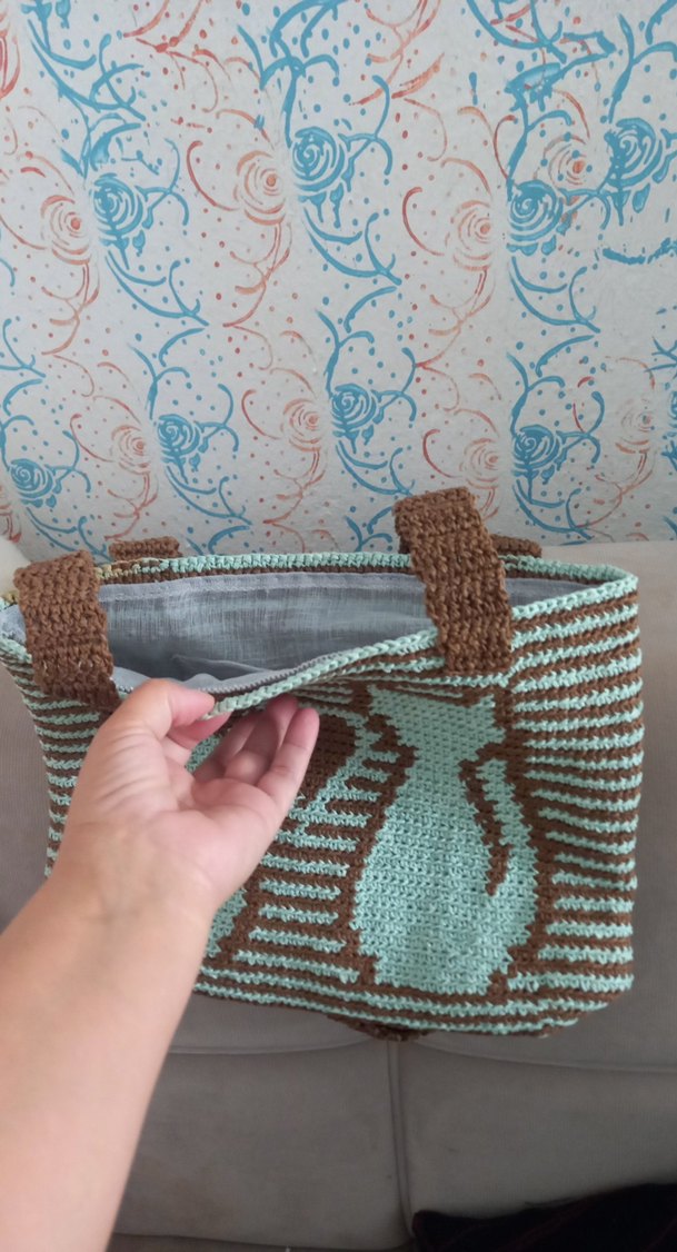 Nakışlı Örgü Kadın Çanta - Görsel 3