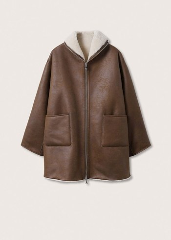 Mango Peluş Detaylı Çift Taraflı Mont - Görsel 2