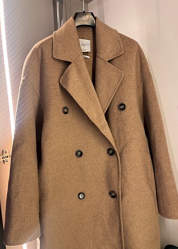 Mango Handmade Düğmeli Camel Kaban - Görsel 5