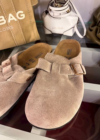 Bej Süet Kadın Terlik Birkenstock Boston - Görsel 2
