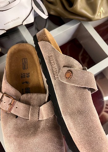 Bej Süet Kadın Terlik Birkenstock Boston - Görsel 3