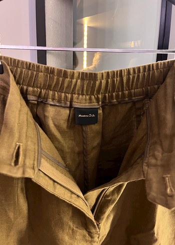Massimo Dutti Haki Keten Pantolon - Görsel 5