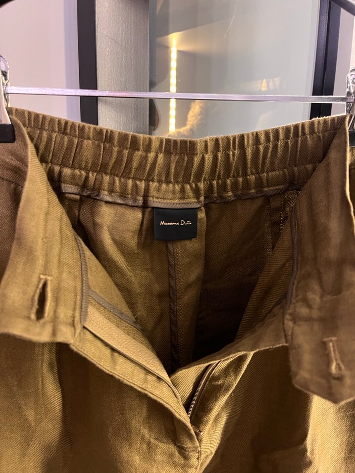 Massimo Dutti Haki Keten Pantolon - Görsel 5