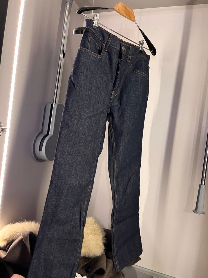 Zara Lacivert Boru Paça Denim Pantolon - Görsel 3