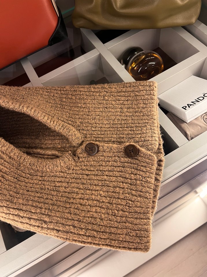 Düğmeli Örgü Triko Kadın Balaclava - Görsel 3