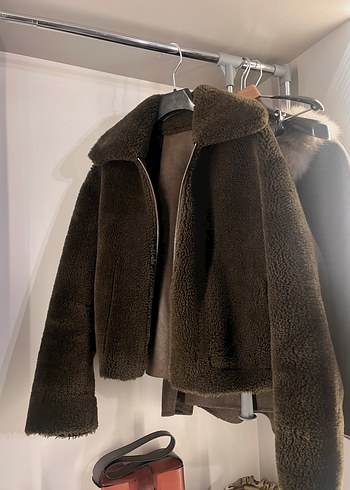 Mango Kahverengi Kürklü Kadın Çift Taraflı Ceket - Görsel 3