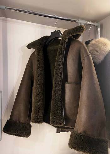 Mango Kahverengi Kürklü Kadın Çift Taraflı Ceket - Görsel 2