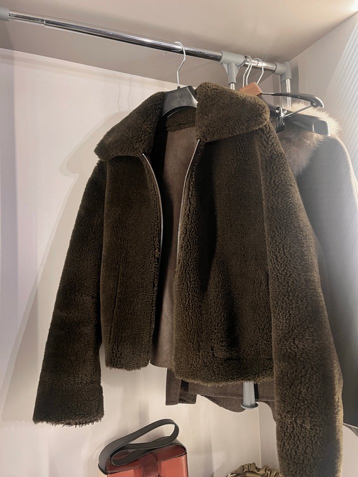 Mango Kahverengi Kürklü Kadın Çift Taraflı Ceket - Görsel 3