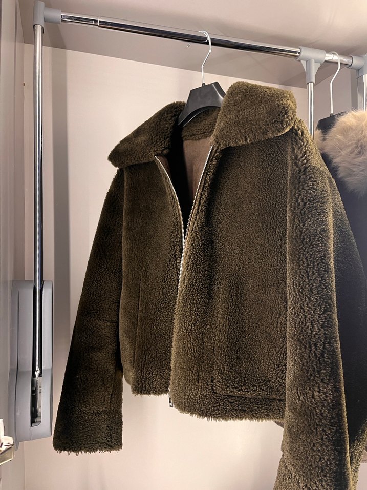 Mango Kahverengi Kürklü Kadın Çift Taraflı Ceket - Görsel 4