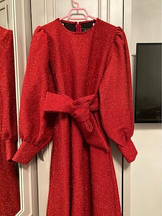 Suud Collection Kırmızı Simli Abiye