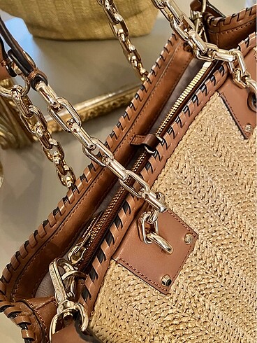 Beden camel Renk Orjinal Michael Kors Hasır Çanta