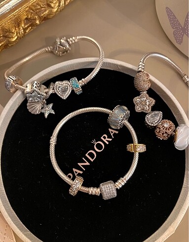 Pandora Şeffaf Cam Yaldızlı Murano