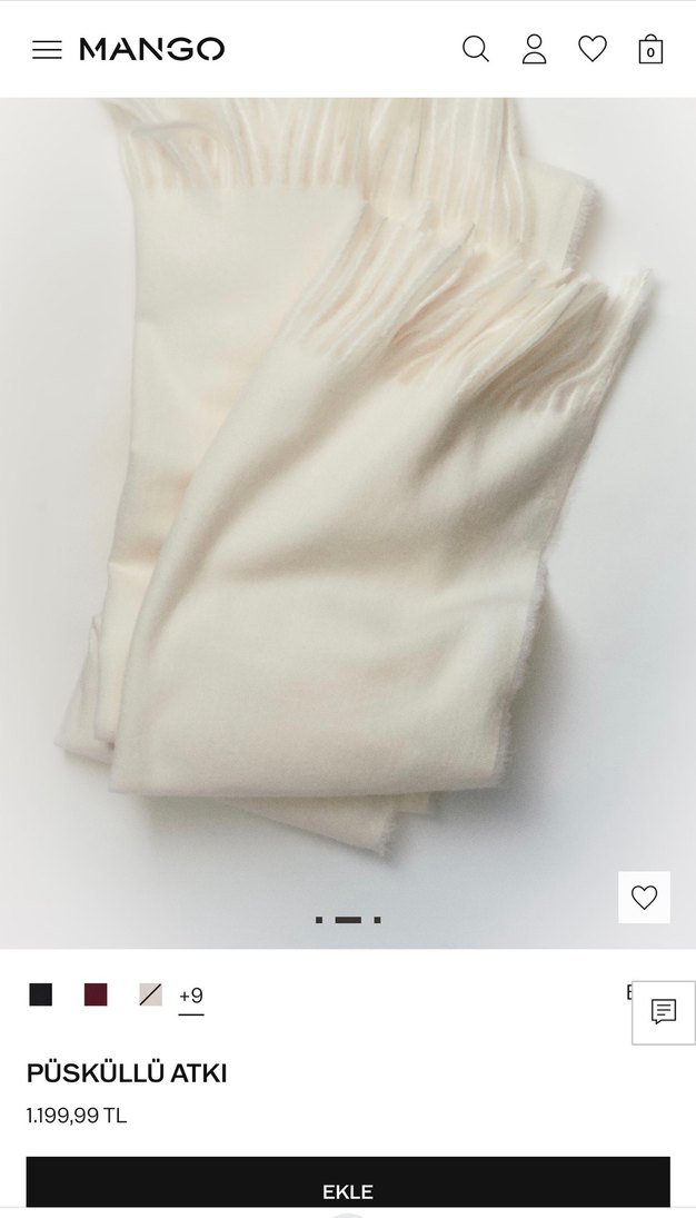 Mango Beyaz Atkı - Görsel 2