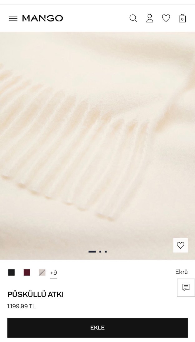 Mango Beyaz Atkı - Görsel 3