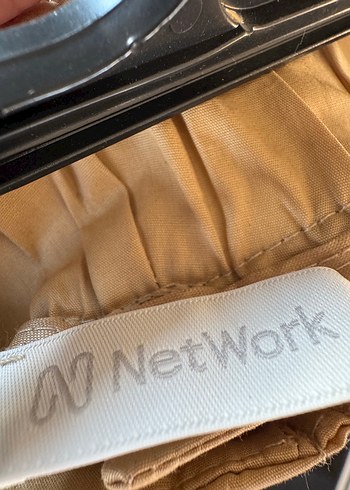 Bej Kemerli Kadın Keten Pantolon - Görsel 4