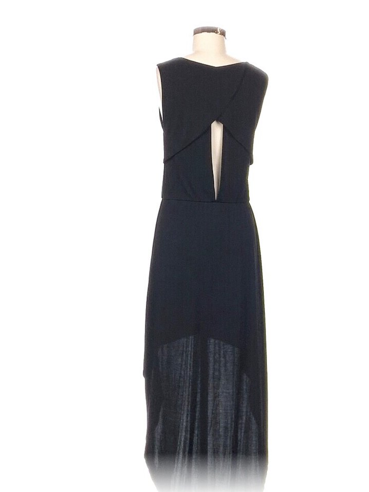 Siyah Uzun Asimetrik Kesim Kadın Elbise zara - Görsel 2