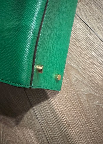 Yeşil Deri Tokalı Kadın Çanta - Görsel 6