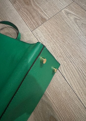 Yeşil Deri Tokalı Kadın Çanta - Görsel 7