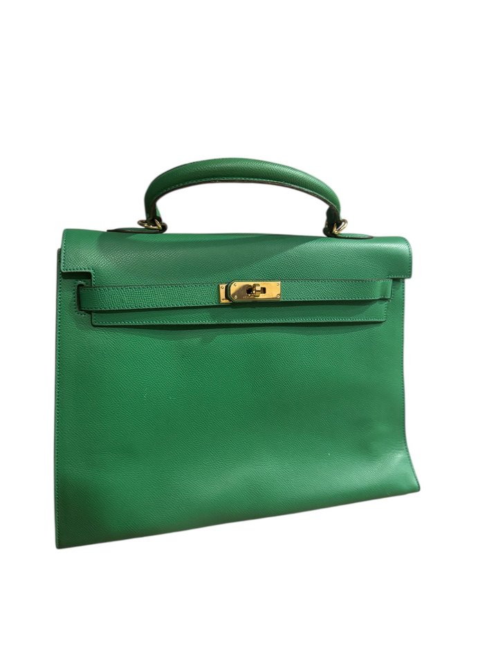 Yeşil Deri Tokalı Kadın Çanta - Görsel 3