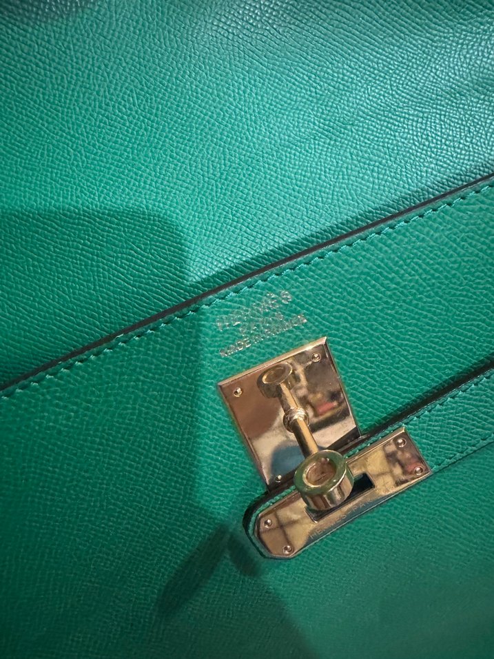 Yeşil Deri Tokalı Kadın Çanta - Görsel 4