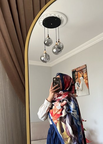 Kadın Çok Renkli İpek Görünümlü Drapeli Şal