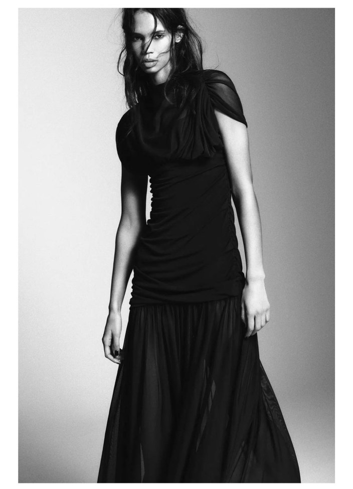 Zara Tül Siyah Elbise - Görsel 2