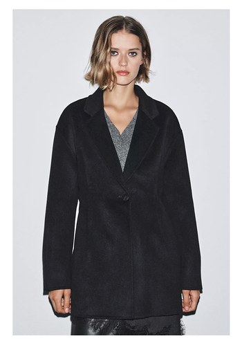 Zara Bele Oturan Kadın Uzun Ceket - Görsel 2