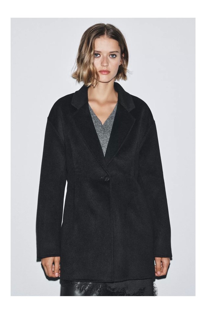 Zara Bele Oturan Kadın Uzun Ceket - Görsel 2